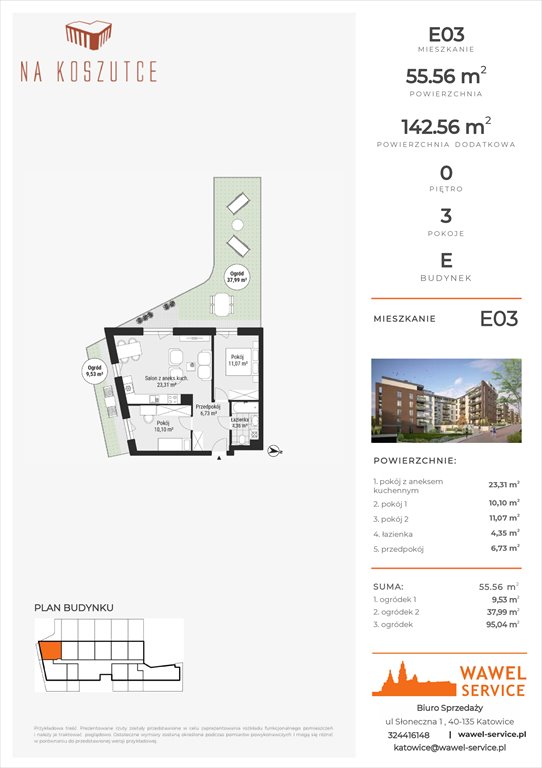 Nowe mieszkanie trzypokojowe Na Koszutce II Katowice, Słoneczna 1  56m2 Foto 1