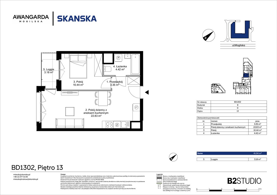 Nowe mieszkanie dwupokojowe Awangarda Mogilska Kraków, Prądnik Czerwony, Mogilska 126  41m2 Foto 1