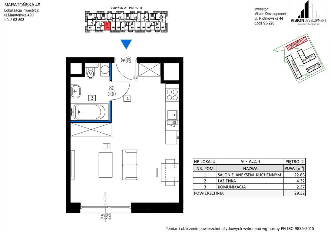 Nowa kawalerka Maratońska 49 Nowa Retkinia  Łódź, Retkinia, Maratońska 49C  29m2 Foto 1