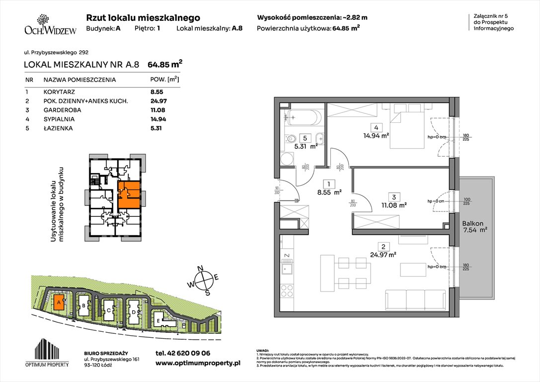 Nowe mieszkanie dwupokojowe OchWidzew Łódź, Widzew, Przybyszewskiego 292-300  65m2 Foto 1