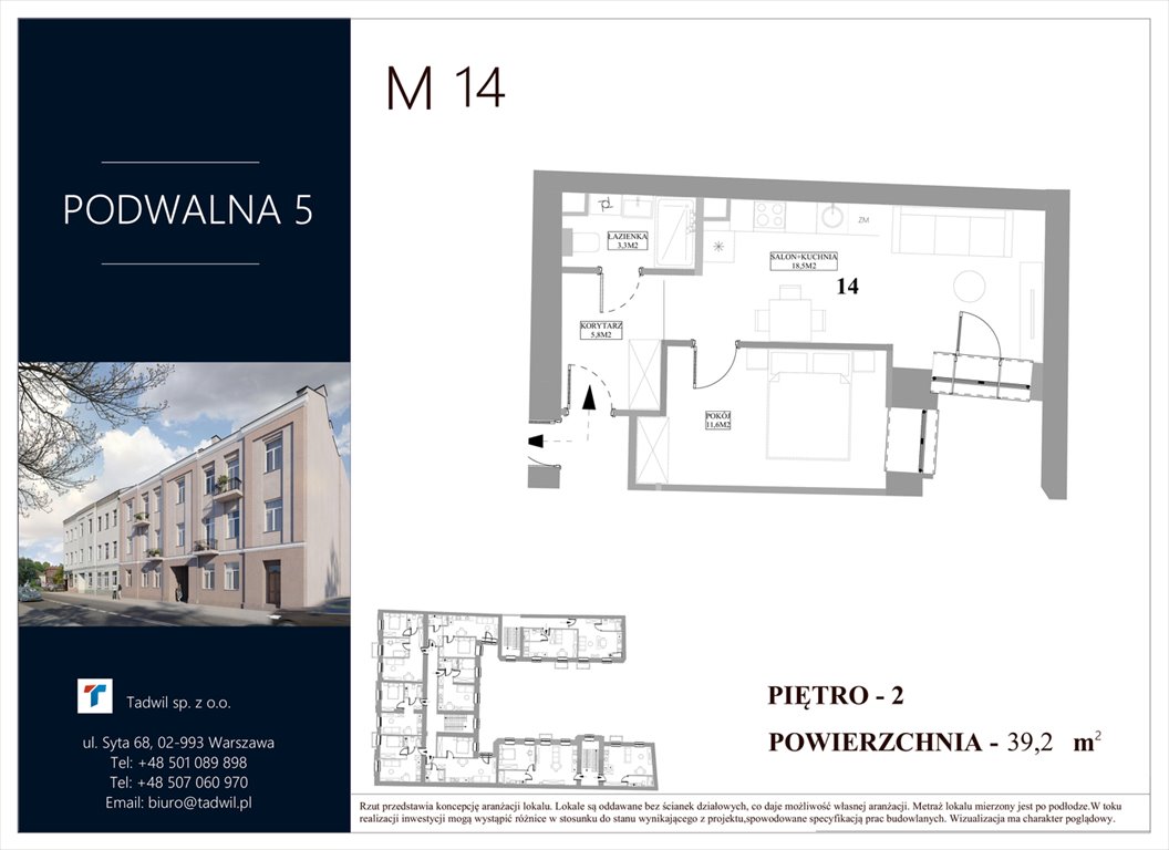Nowe mieszkanie dwupokojowe podwalna5.pl Radom, Śródmieście, Podwalna 5  39m2 Foto 1