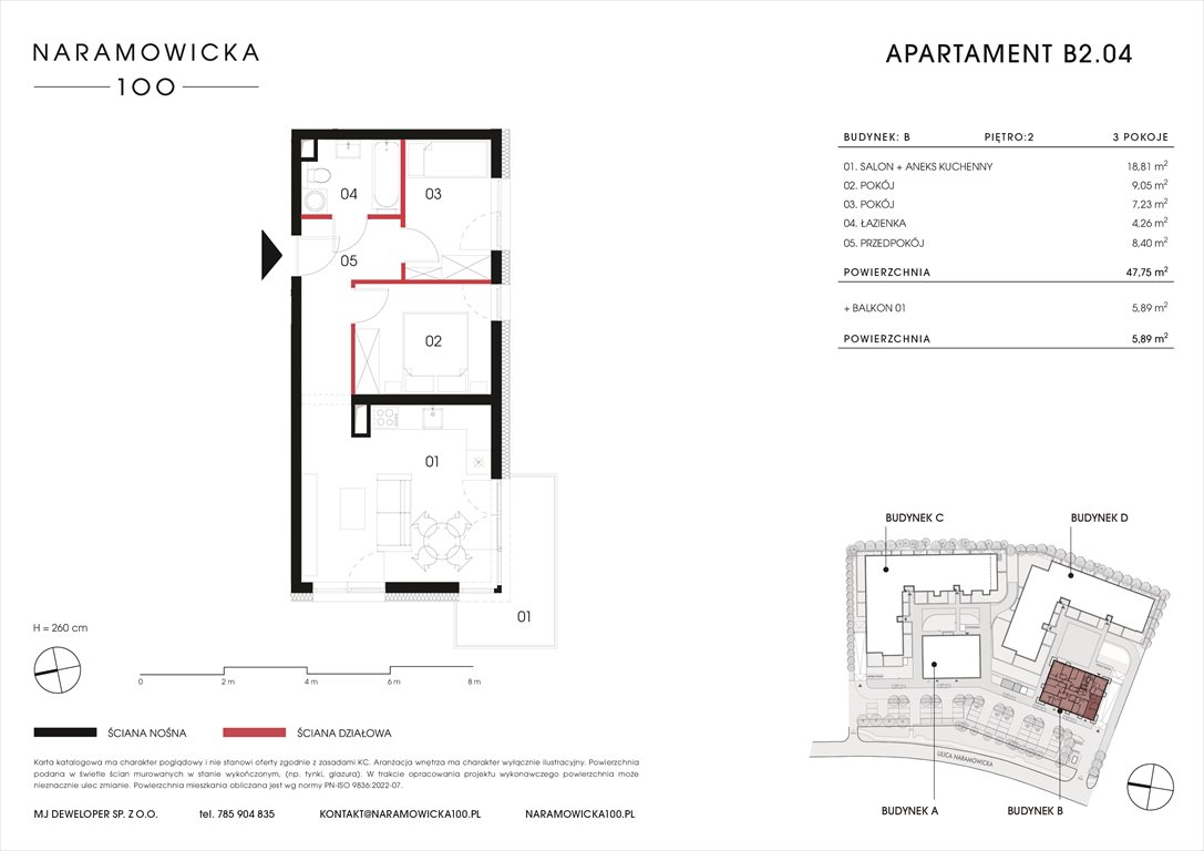 Nowe mieszkanie trzypokojowe NARAMOWICKA 100 Poznań, Winogrady, Naramowicka 100  48m2 Foto 1