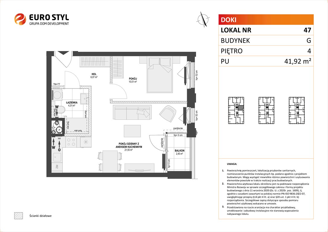 Nowe mieszkanie dwupokojowe DOKI LIVING Gdańsk, Śródmieście, ks. Jerzego Popiełuszki/Rybaki Górne  42m2 Foto 1