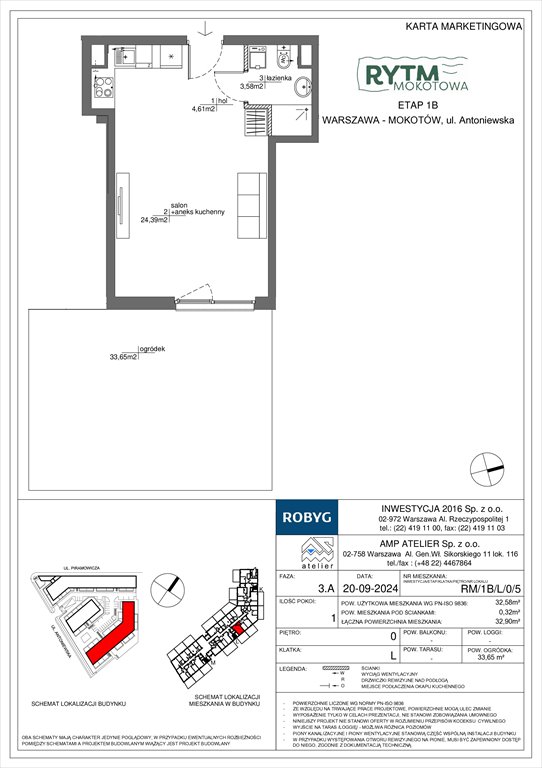 Nowa kawalerka Rytm Mokotowa Warszawa, Mokotów, Antoniewska  33m2 Foto 1