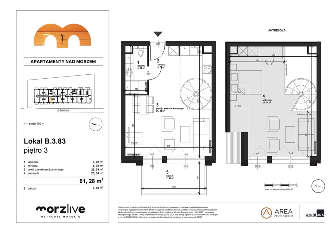 Nowa kawalerka MORZLIVE Ustronie Morskie, Graniczna 4  61m2 Foto 1