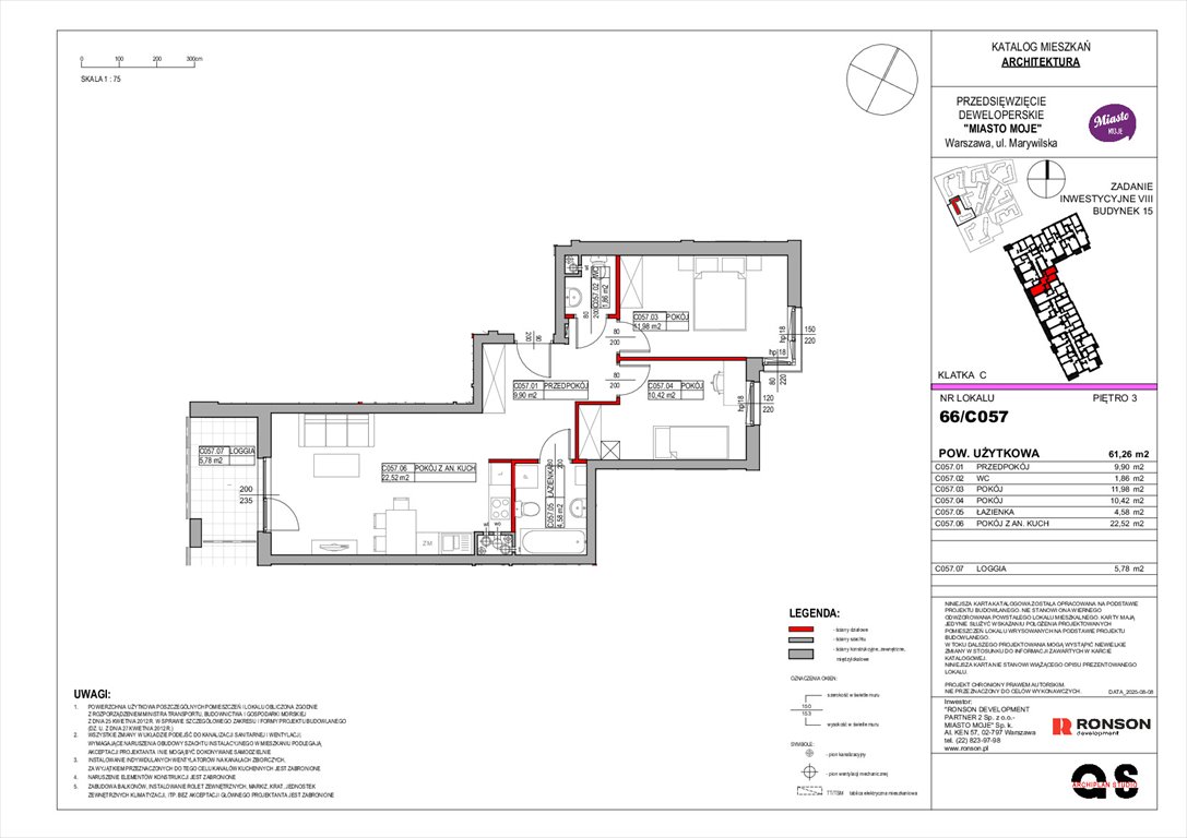 Nowe mieszkanie trzypokojowe Miasto Moje Warszawa, Białołęka, Marywilska 68  61m2 Foto 1
