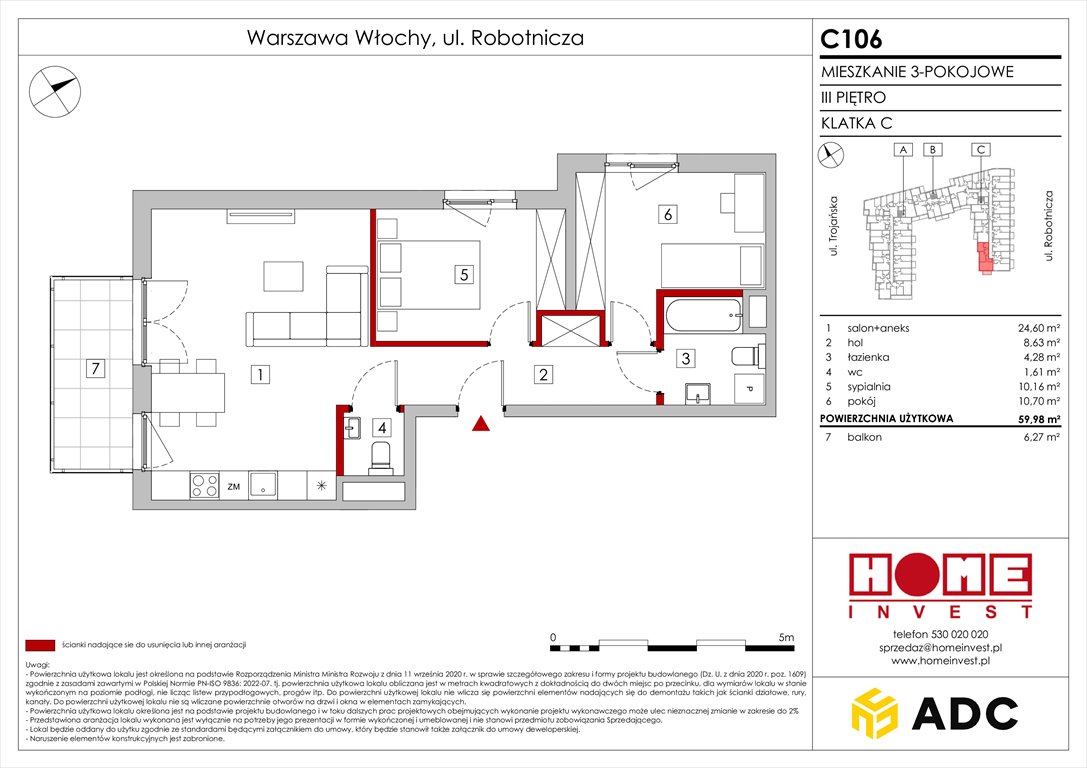 Nowe mieszkanie trzypokojowe Zakątek Włochy Warszawa, Włochy, ul. Robotnicza 11/13  60m2 Foto 1