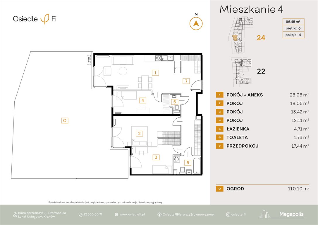 Nowe mieszkanie czteropokojowe  Osiedle FI 3 Kraków, Rzemieślnicza 22-24  96m2 Foto 1