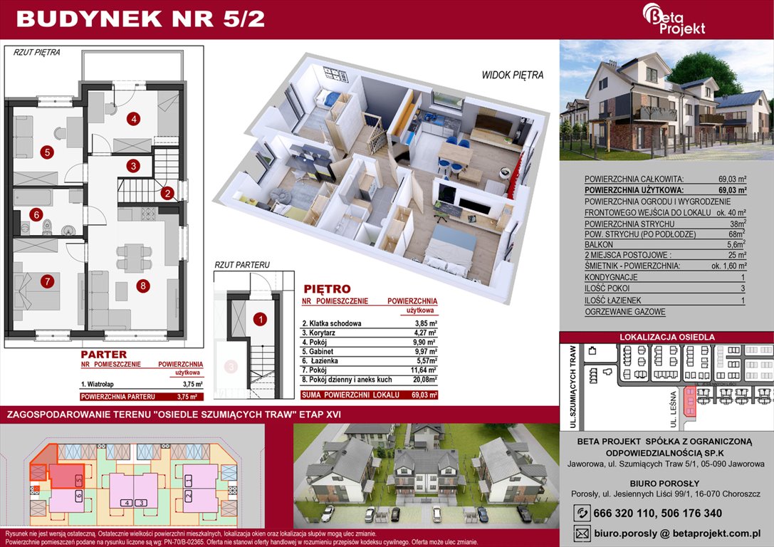 Nowe mieszkanie trzypokojowe Osiedle Szumiących Traw Etap XVI Porosły, Jesiennych Liści 99/1  69m2 Foto 1