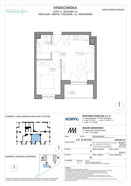Nowe mieszkanie dwupokojowe Apartamenty Krakowska Wrocław, Krzyki, Krakowska 112  37m2 Foto 1