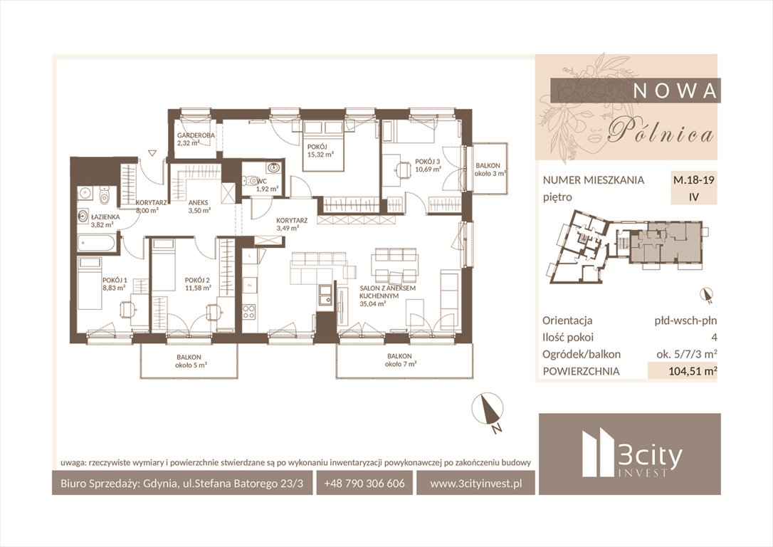 Nowe mieszkanie czteropokojowe  NOWA PÓLNICA Gdańsk, Jasień, Pólnicy 4  105m2 Foto 1