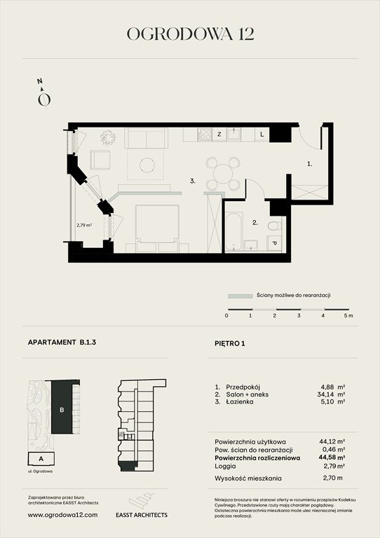 Nowe mieszkanie Apartamentowiec Ogrodowa 12 Poznań, Ogrodowa 12  45m2 Foto 1