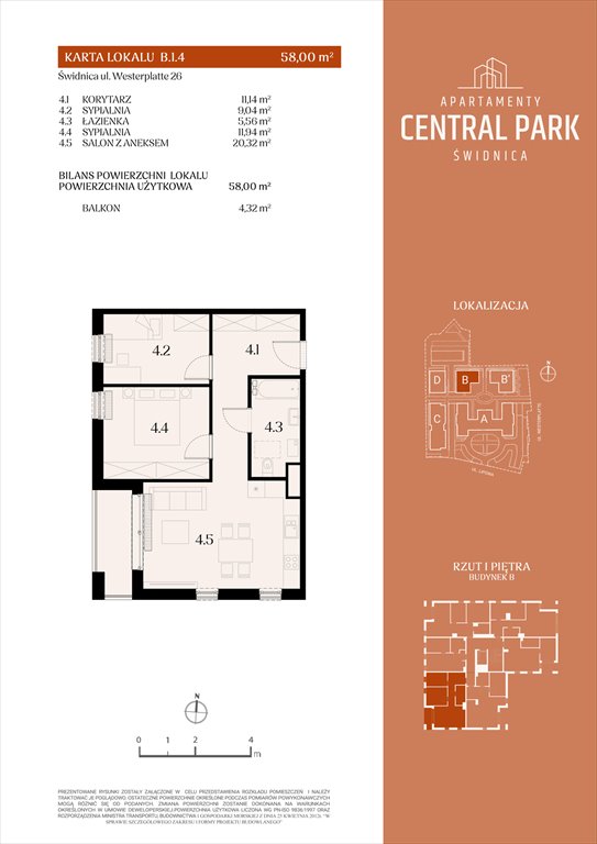 Nowe mieszkanie trzypokojowe Apartamenty Central Park Świdnica Świdnica, Lipowa 14  58m2 Foto 1