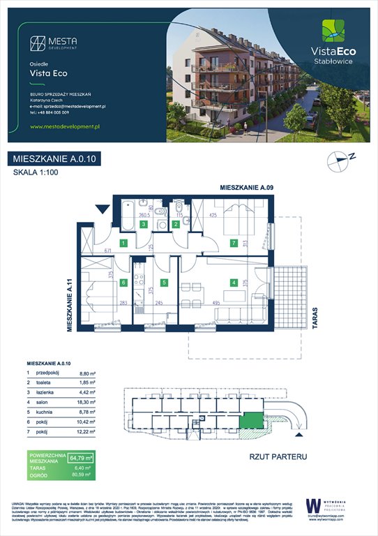 Nowe mieszkanie trzypokojowe Vista Eco  Wrocław, Fabryczna, Stabłowice, Łomnicka  65m2 Foto 1