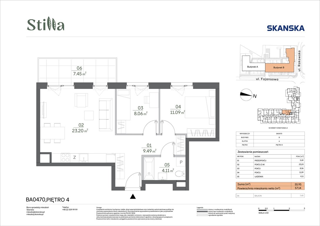 Nowe mieszkanie trzypokojowe Stilla Warszawa, Fajansowa 5  56m2 Foto 1