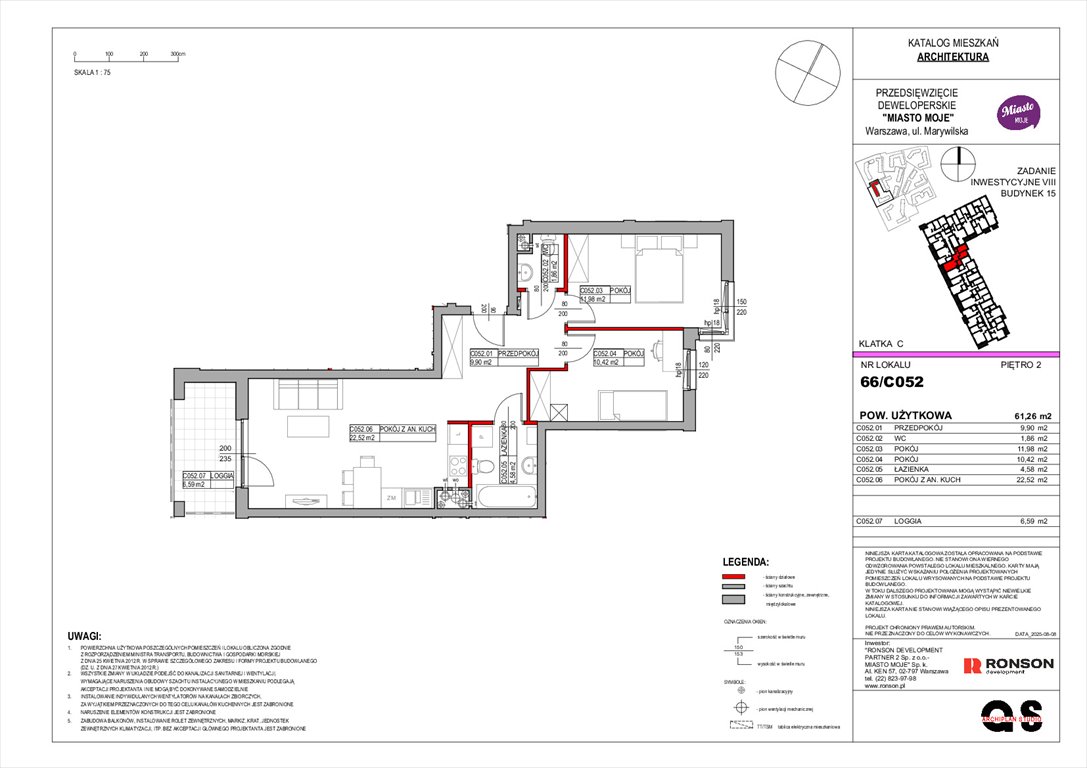Nowe mieszkanie trzypokojowe Miasto Moje Warszawa, Białołęka, Marywilska 68  61m2 Foto 1