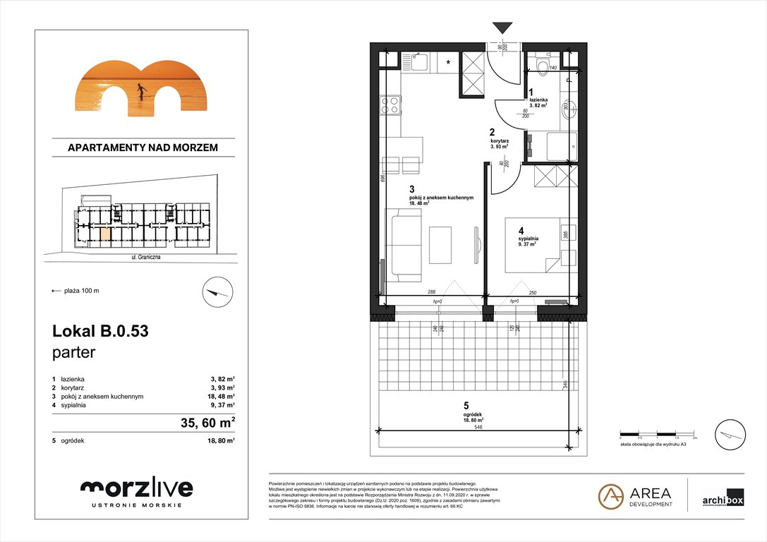 Nowe mieszkanie dwupokojowe MORZLIVE Ustronie Morskie, Graniczna 4  36m2 Foto 1