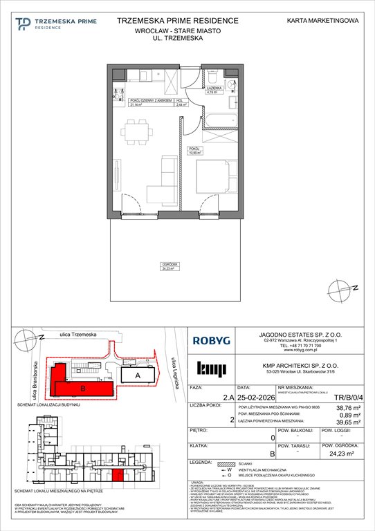 Nowe mieszkanie dwupokojowe Trzemeska Prime Residence Wrocław, Stare Miasto, Trzemeska  39m2 Foto 1