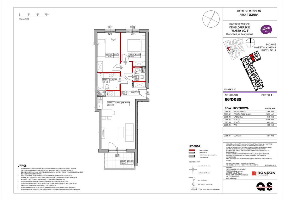 Nowe mieszkanie trzypokojowe Miasto Moje Warszawa, Białołęka, Marywilska 68  59m2 Foto 1