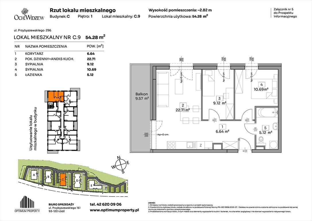 Nowe mieszkanie trzypokojowe OchWidzew Łódź, Widzew, Przybyszewskiego 292-300  54m2 Foto 1