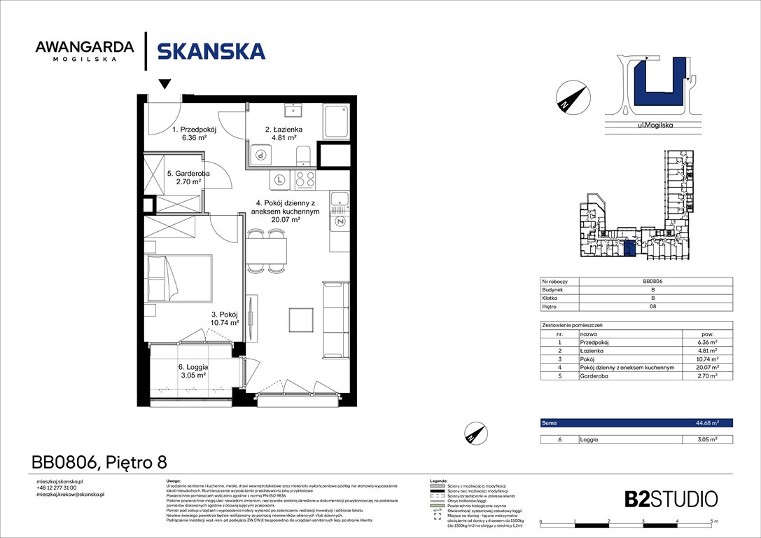Nowe mieszkanie dwupokojowe Awangarda Mogilska Kraków, Prądnik Czerwony, Mogilska 126  45m2 Foto 1