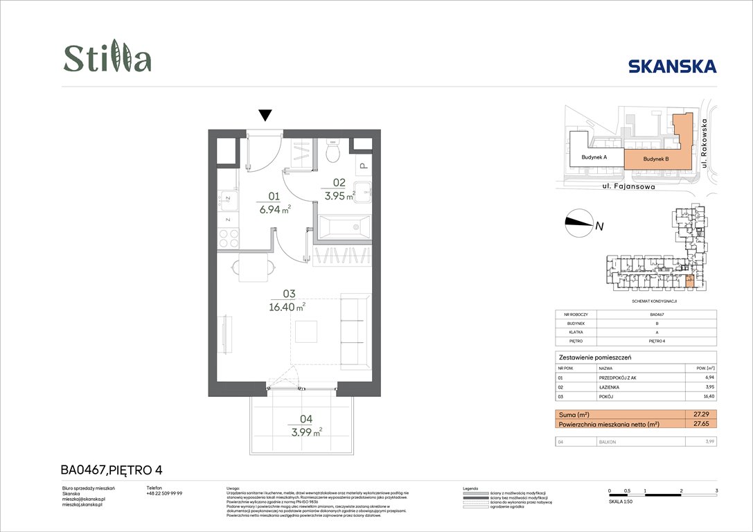 Nowa kawalerka Stilla Warszawa, Fajansowa 5  27m2 Foto 1