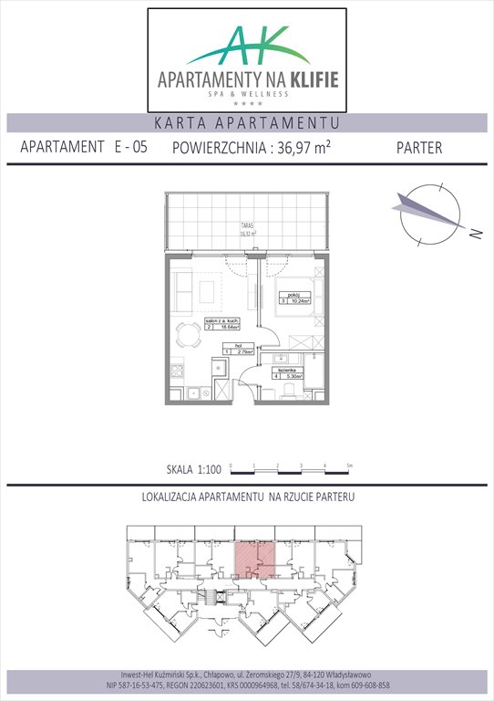 Nowe mieszkanie dwupokojowe Apartamenty na Klifie Władysławowo, Żeromskiego 27  37m2 Foto 1