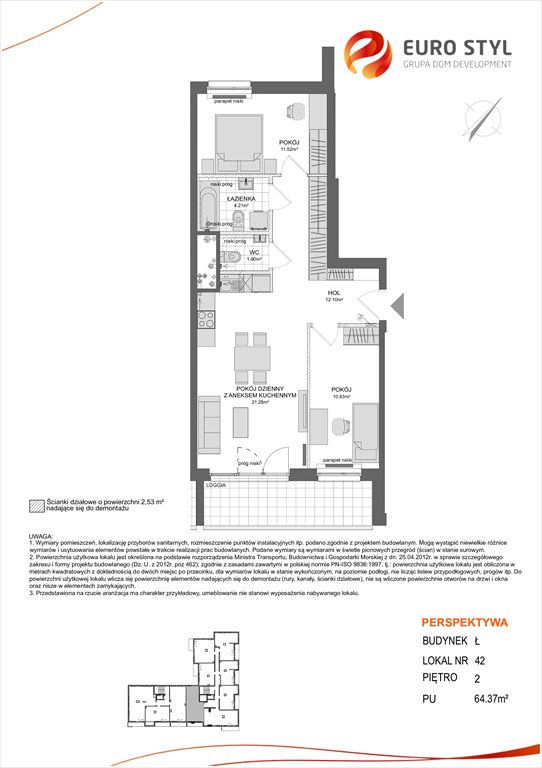 Nowe mieszkanie trzypokojowe PERSPEKTYWA Gdańsk, Centrum, ul. Powstańców Warszawskich  64m2 Foto 1