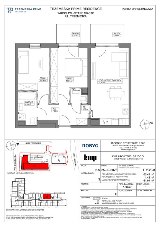 Nowe mieszkanie trzypokojowe Trzemeska Prime Residence Wrocław, Stare Miasto, Trzemeska  60m2 Foto 1