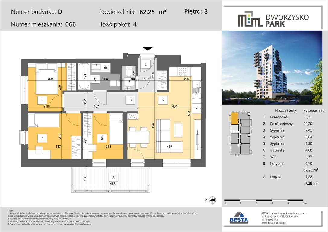 Nowe mieszkanie czteropokojowe  Dworzysko Park Rzeszów, Przybyszówka, Dworzysko  62m2 Foto 1