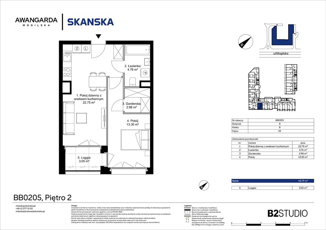 Nowe mieszkanie dwupokojowe Awangarda Mogilska Kraków, Prądnik Czerwony, Mogilska 126  44m2 Foto 1