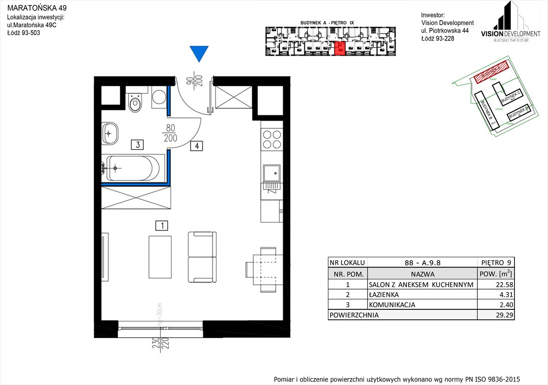 mieszkanie na sprzedaż 29m2 mieszkanie Łódź, Retkinia, Maratońska 49C