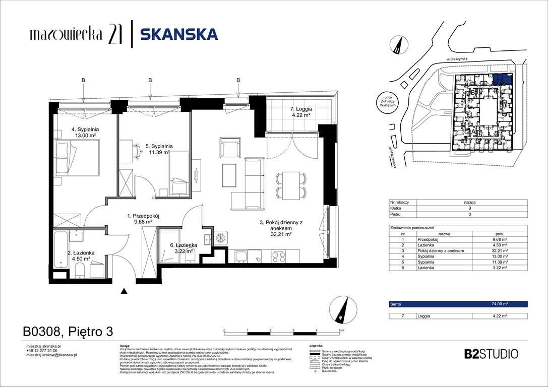 Nowe mieszkanie trzypokojowe Mazowiecka 21 Kraków, Krowodrza, ul. Mazowiecka 21  74m2 Foto 1