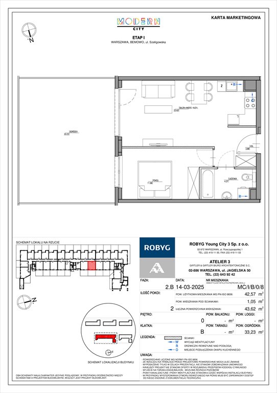Nowe mieszkanie dwupokojowe Modern City Warszawa, Bemowo, Szeligowska  43m2 Foto 1