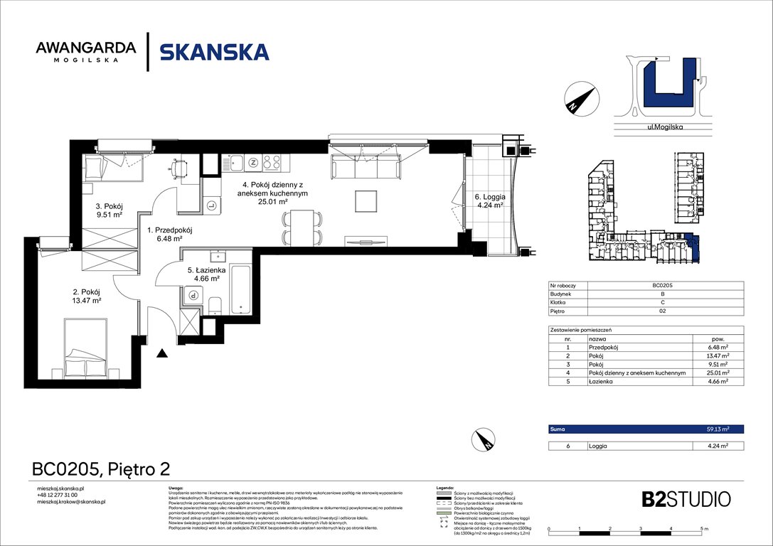 Nowe mieszkanie trzypokojowe Awangarda Mogilska Kraków, Prądnik Czerwony, Mogilska 126  59m2 Foto 1