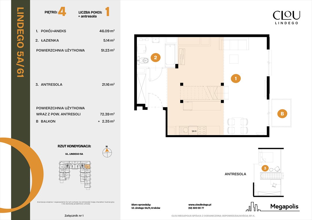 Nowe mieszkanie dwupokojowe Clou Lindego Kraków, Lindego 5a  51m2 Foto 1