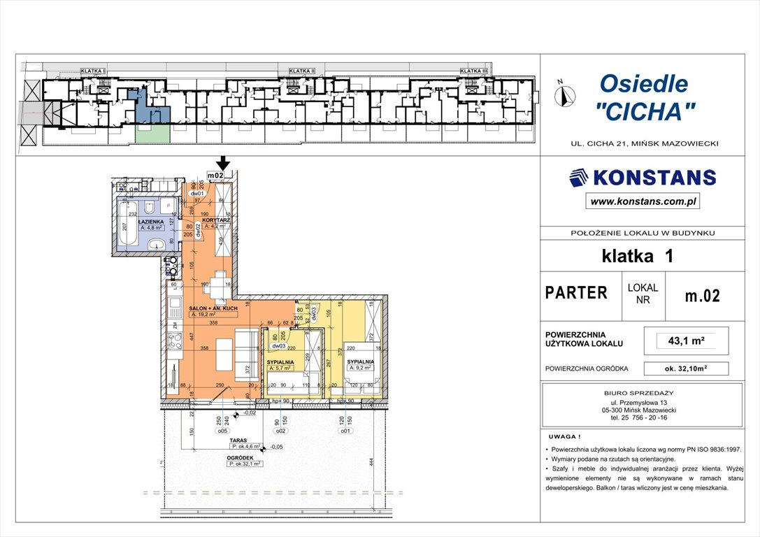 Nowe mieszkanie trzypokojowe Cicha 21 Mińsk Mazowiecki, Cicha 12  43m2 Foto 1