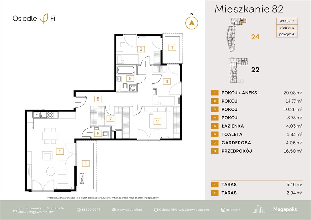 Nowe mieszkanie czteropokojowe  Osiedle FI 3 Kraków, Rzemieślnicza 22-24  90m2 Foto 1