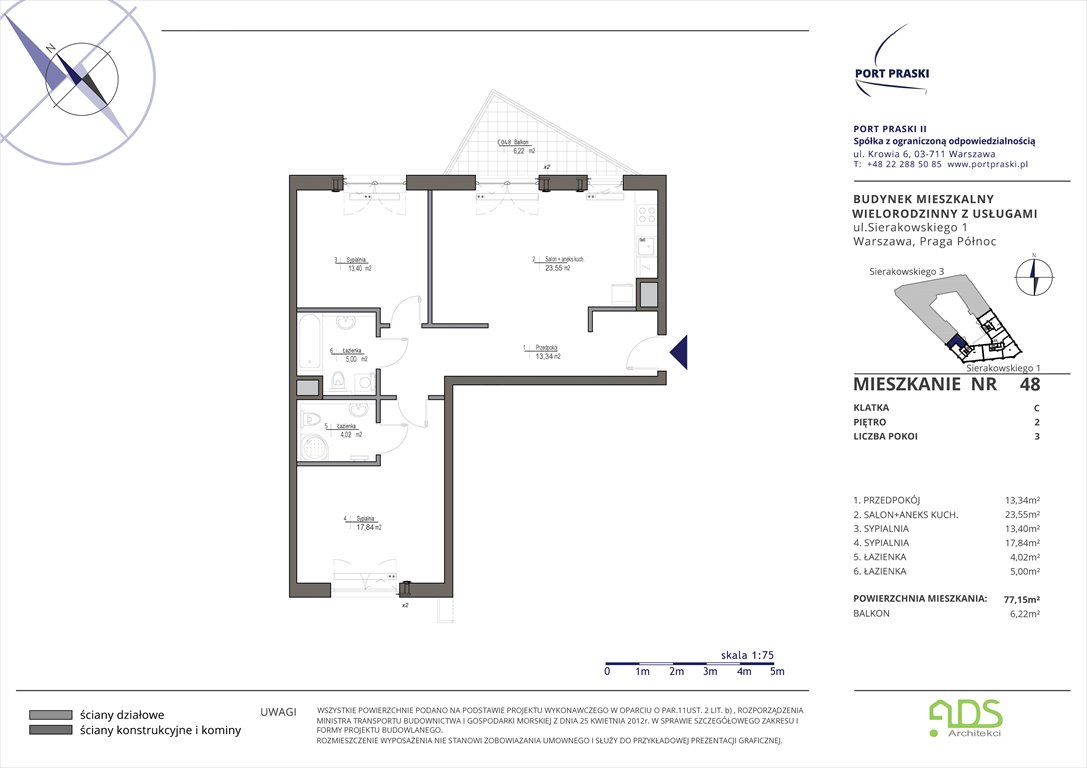 Nowe mieszkanie trzypokojowe Sierakowskiego 1 i 3 Warszawa, Praga - Północ, Sierakowskiego 1-3  77m2 Foto 1