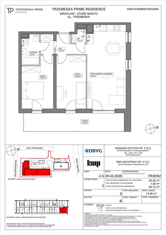 Nowe mieszkanie trzypokojowe Trzemeska Prime Residence Wrocław, Stare Miasto, Trzemeska  63m2 Foto 1