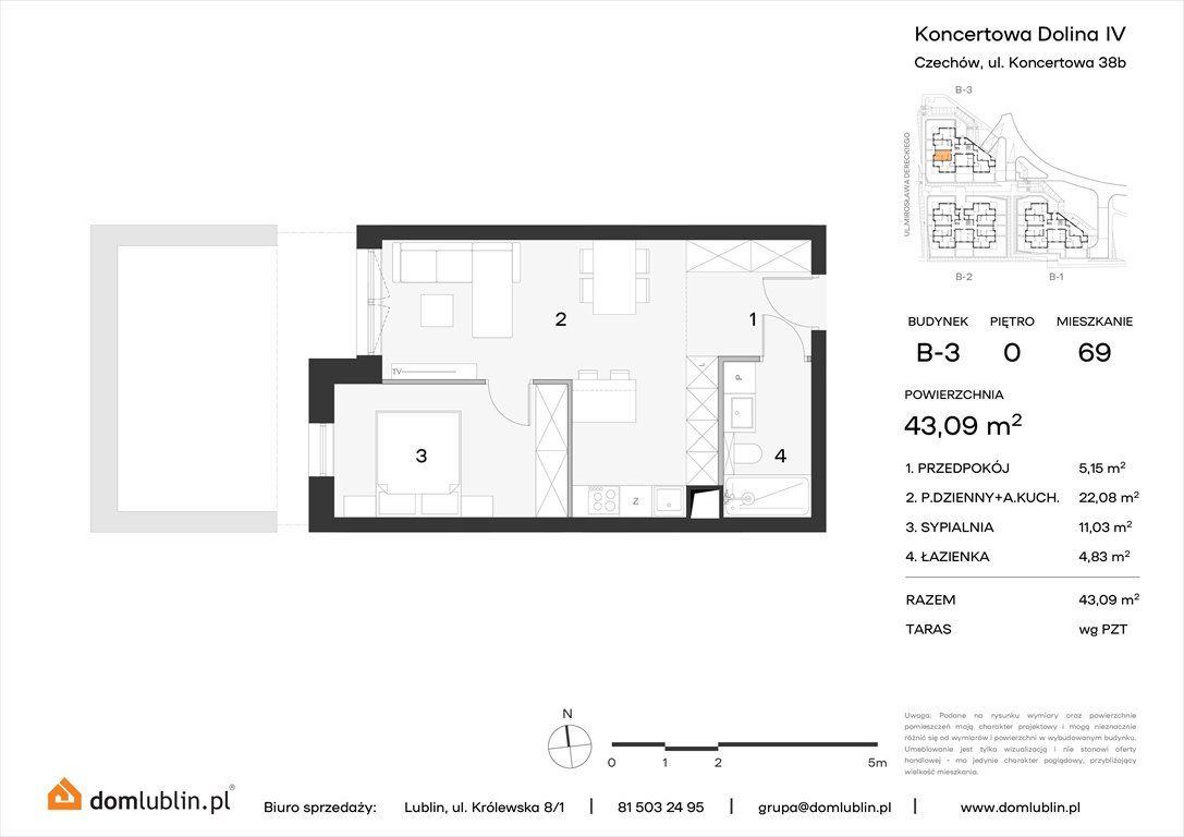 Nowe mieszkanie dwupokojowe Koncertowa Dolina Lublin, Choiny, Koncertowa  43m2 Foto 1