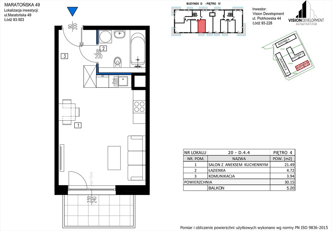 Nowa kawalerka Maratońska 49 Nowa Retkinia  Łódź, Retkinia, Maratońska 49C  30m2 Foto 1