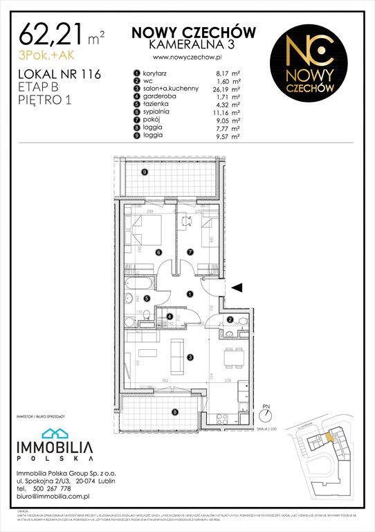 Nowe mieszkanie trzypokojowe NOWY CZECHÓW Lublin, CZECHÓW, Kameralna 3  62m2 Foto 1