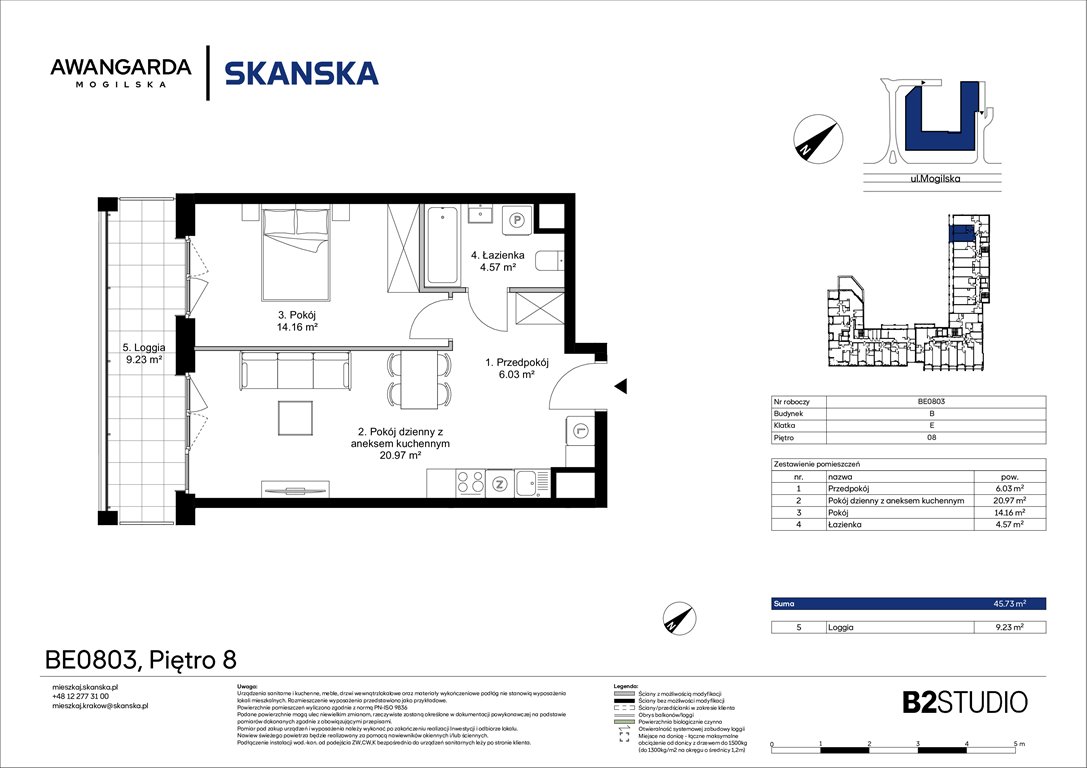 Nowe mieszkanie dwupokojowe Awangarda Mogilska Kraków, Prądnik Czerwony, Mogilska 126  46m2 Foto 1