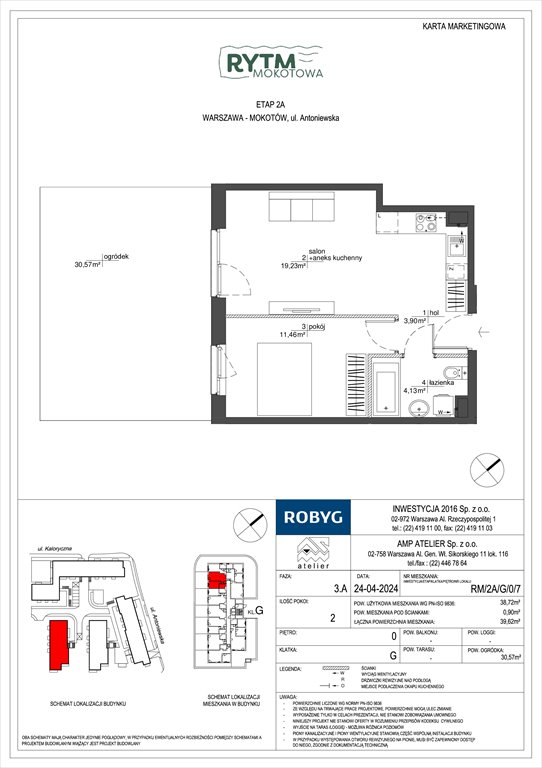 Nowe mieszkanie dwupokojowe Rytm Mokotowa Warszawa, Mokotów, Antoniewska 3B  39m2 Foto 1