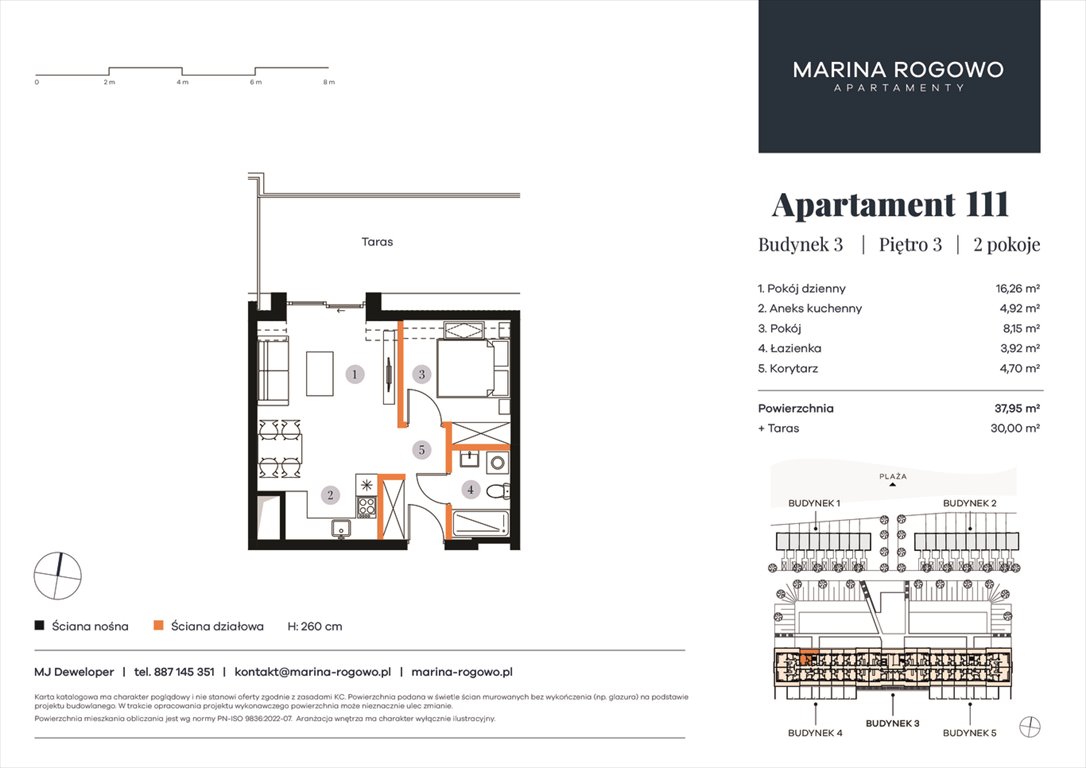 Nowe mieszkanie dwupokojowe APARTAMENTY MARINA ROGOWO Rogowo, Rogowo 65  38m2 Foto 1