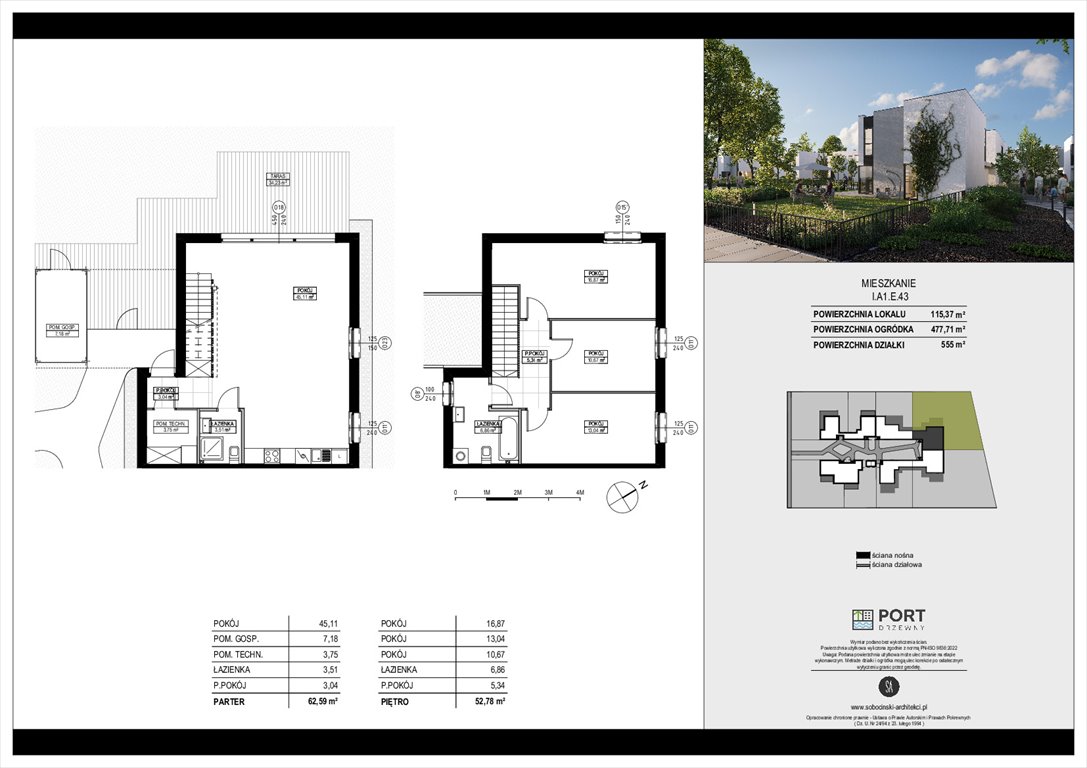 Nowe mieszkanie czteropokojowe  Port Drzewny Toruń, Stary Toruń, ul. Portowa  115m2 Foto 1