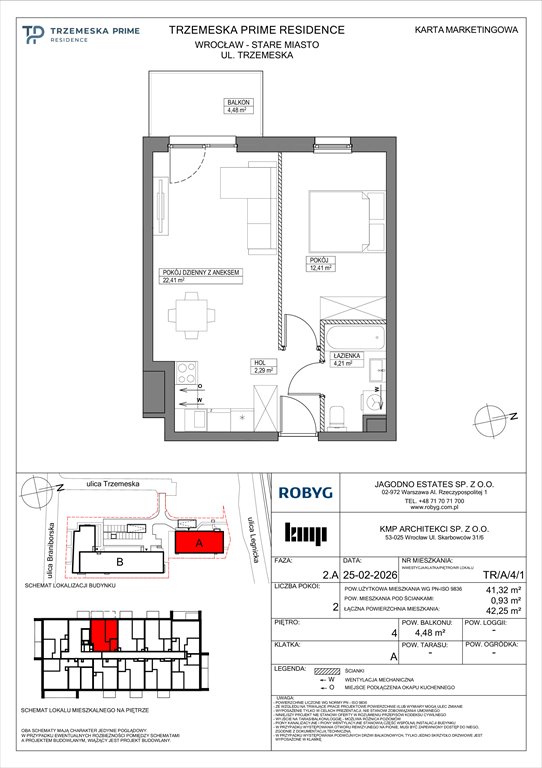Nowe mieszkanie dwupokojowe Trzemeska Prime Residence Wrocław, Stare Miasto, Trzemeska  41m2 Foto 1
