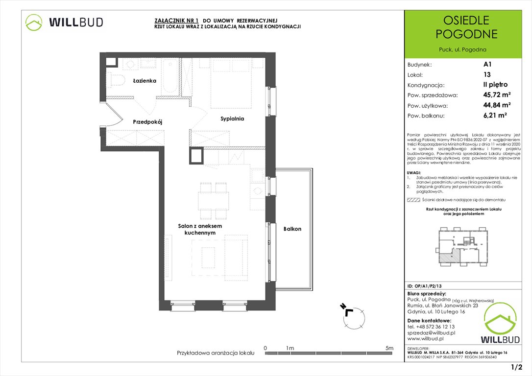 Nowe mieszkanie dwupokojowe Osiedle Pogodne w Pucku Puck, Pogodna  45m2 Foto 1