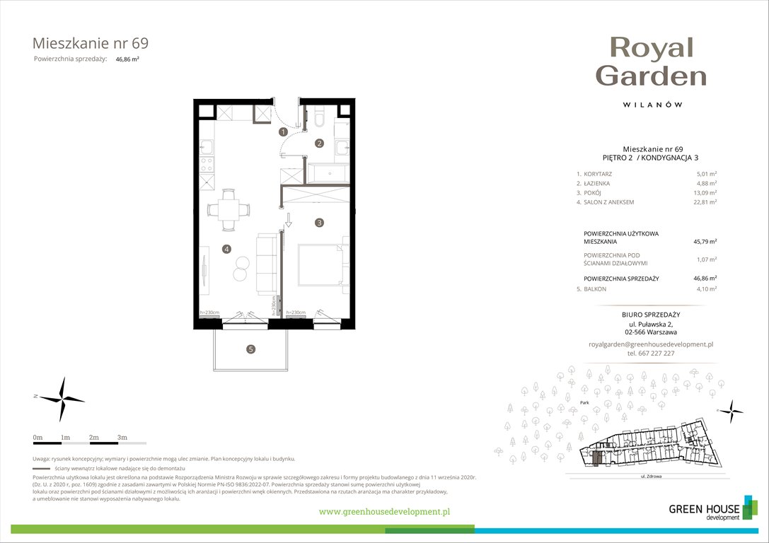 Nowe mieszkanie dwupokojowe Royal Garden Wilanów Warszawa, Wilanów, Zdrowa 2  46m2 Foto 1